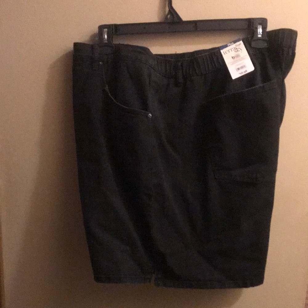 Terra & Sky Black Jean Shorts Plus Size 4X summer wear